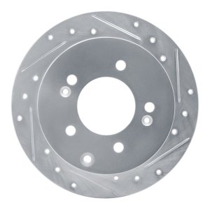 Kia Forte5 Brake Rotor (1) - Rear Right - R1 Concepts - Drilled & Slotted - Silver - `10-`13